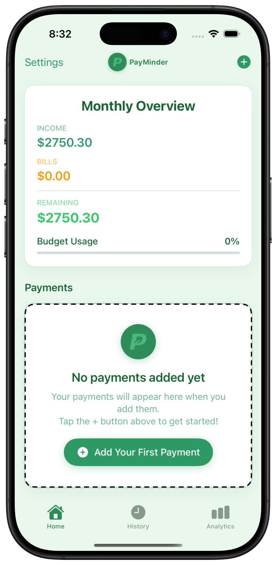 PayMinder App Screenshot